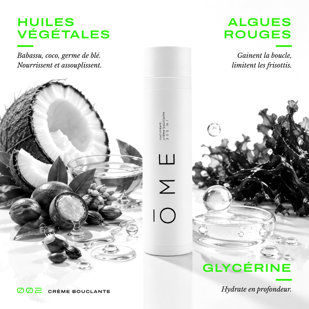 Crème activatrice de boucles ŌME — leave-in naturel pour cheveux bouclés homme