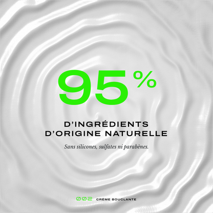 Crème bouclante naturelle ŌME : 95 % d'ingrédients d'origine naturelle